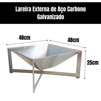 Lareira A Lenha Para Área Externa Jardim - Galvanizada