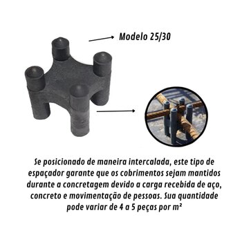 Espaçador Cadeirinha Concreto Ferragem Modelo 25/30 200 Un