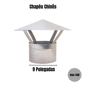 2m Duto 9 Polegadas Inox 430 Chaminé Curva 90 Chapeu Chines