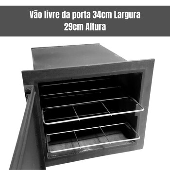 Forno A Lenha De Ferro Fundido 42,5x37cm Caixote Aço 2.2mm