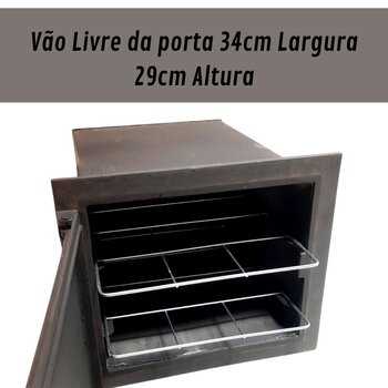 Kit Fogão A Lenha Forno Chapa de Ferro Fundido Grande 70x43