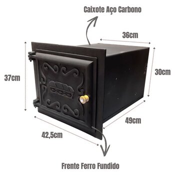 Kit Fogão A Lenha Forno Chapa Grende 73x30cm E Bifetera