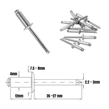 Rebite Pop Repuxo Alumínio 412 - 4,0 X 12mm 1000 Peças