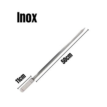 2x Espeto Espada Inox 50cm Cabo Revestido Alumínio Churrasco