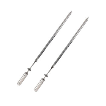 2x Espeto Espada Giratório 50cm De Inox Churrasqueira Grill