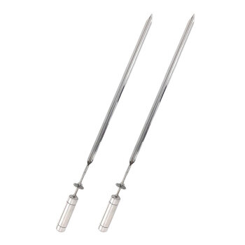 2x Espeto Espada Giratório 60cm De Inox Churrasqueira Grill