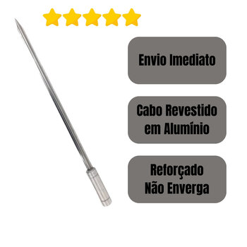 5x Espeto Espada Inox 70cm Lâmina 2mm Espessura Não Enverga