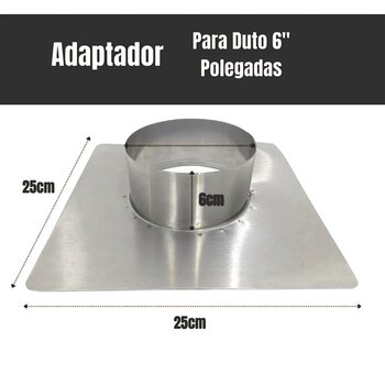 Kit 3m Duto 6 Polegadas Inox 430, Chapéu Chines Adaptador