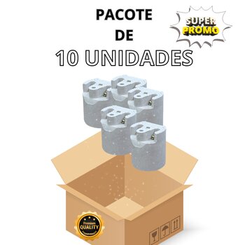 Kit 10x Soquete Lampada Bocal Porcelana Louça Plafon E-27