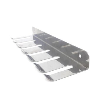 Porta Espeto De Parede Inox Brilhante Suporte 6 Espetos