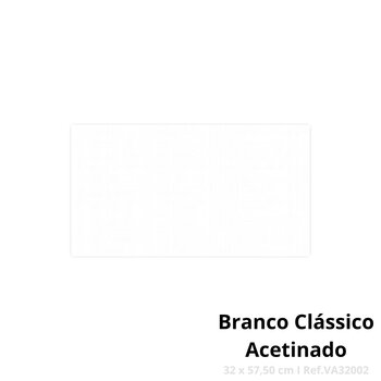 Piso Cerâmico Branco Clássico Acetinado 32x57,50 - Casse A