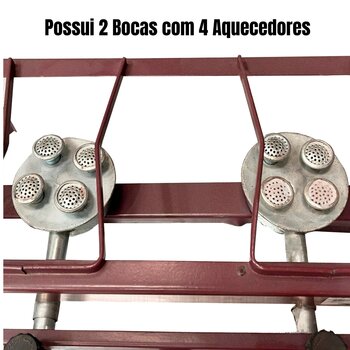 Fogareiro Fogão 2 Bocas Alta Pressão Camping 40x20