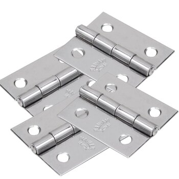 Kit 60 Dobradiças Inox 304 38x34mm Com Pino Fixo Reforçada