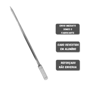 5x Espeto Espada Inox 40cm Cabo Revestido Alumínio Churrasco