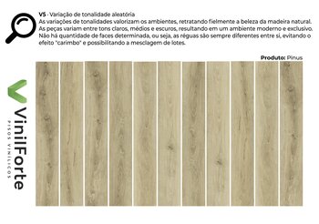 Piso Vinilico Pinus 2mm Capa 0,20 Reguá 19x1230mm