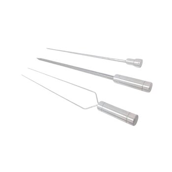 Espetos Para Churrasco Inox Duplo/Espada/Coração Lâmina 40cm