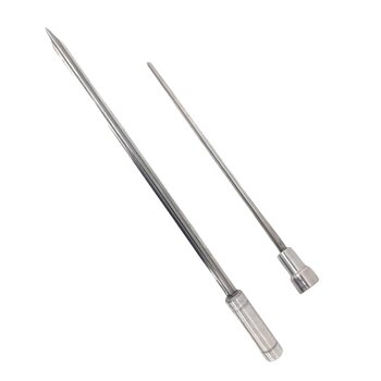 Espetos De Inox Lâmina 40cm Para Churrasco Espada e Coração