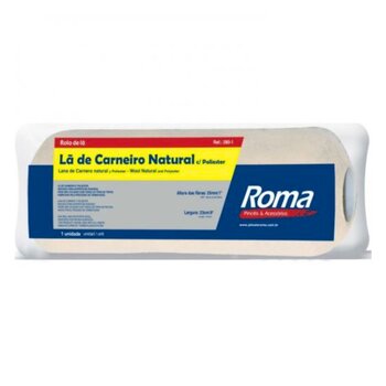 Rolo La Carneiro Natural com Poliester 23cm S/suporte