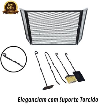 Kit Lareira Torcido Eletrostático Ferramentas Tela Proteção