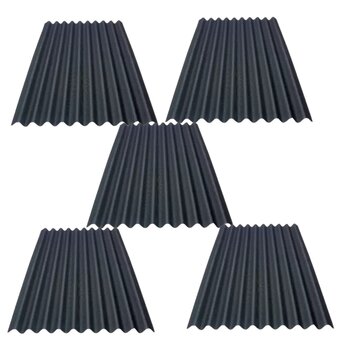 Kit 5 Telhas Ecologicas Preto 3mm 2,00x0,95m Onduline Classica